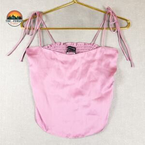 Urban Outfitters Cropped Cami Color Rosy Mauve Satin Chic Women's Size SP